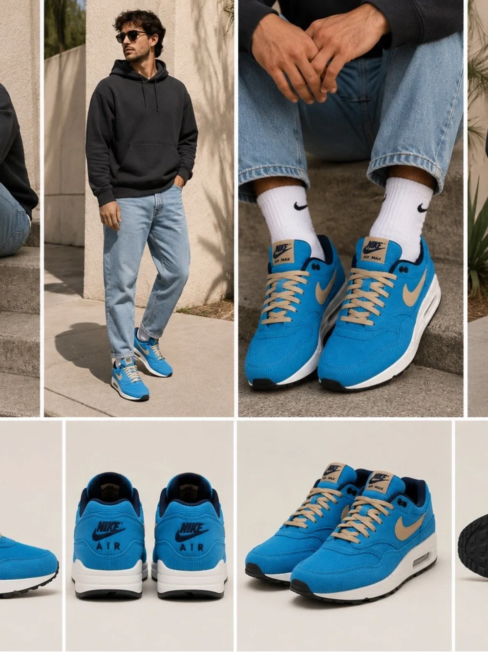 Nike Air Max 1 Premium Corduroy Baltic Blue Sneakers FB8915-400